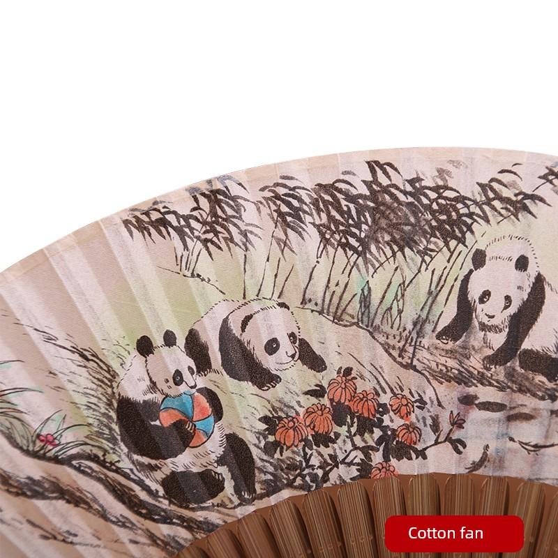 Xunjinji Lady Silk Face Flower Folding Fan Gift Chinese Characteristic Classical Bamboo Products Craft Fan