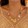 Bohemian Muschel Muschel Seestern Schlüsselbein Halskette für Damen Bunte Sonne Kokosbaum Choker Kette Urlaub Strand Schmuck Geschenk