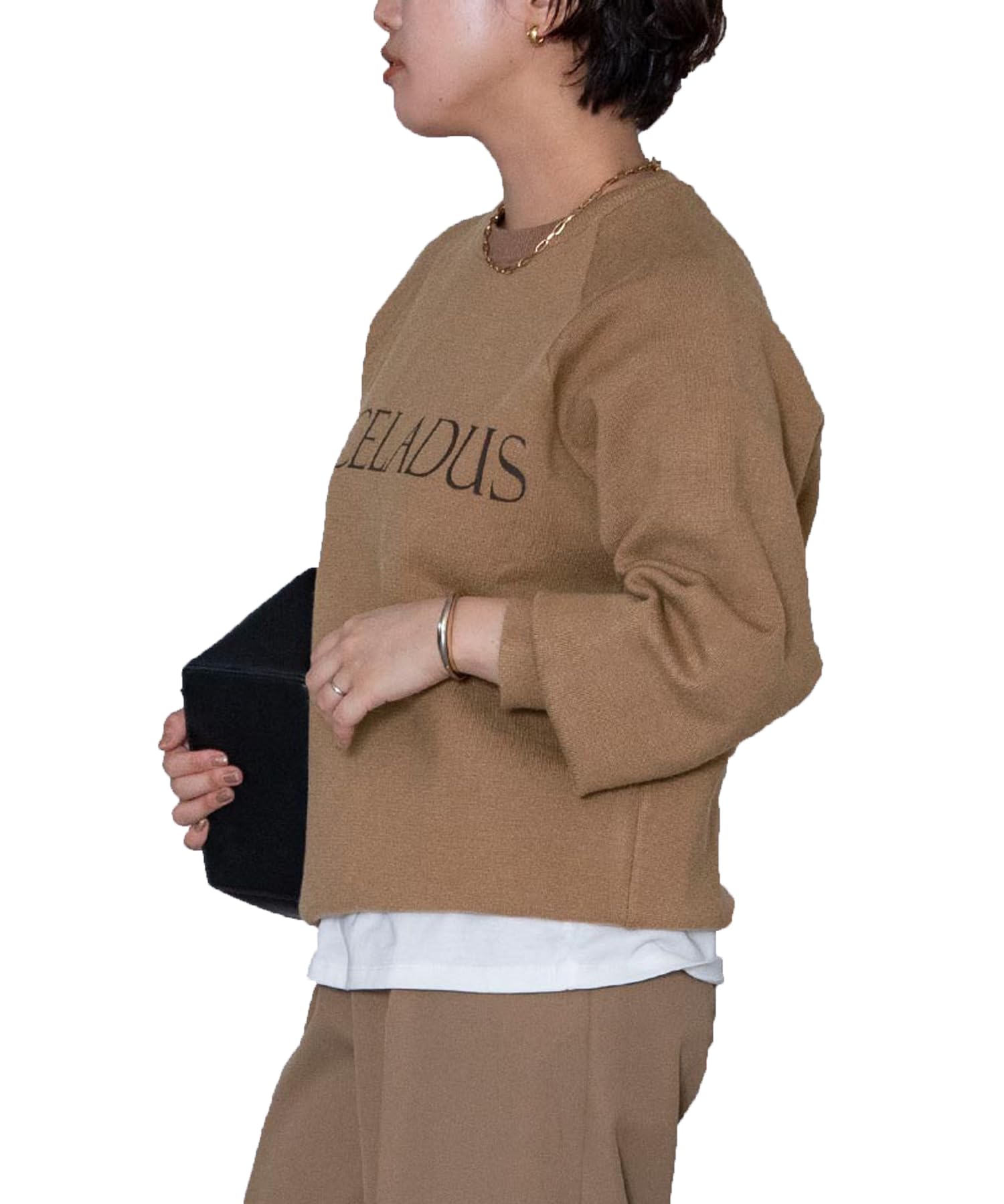 

Yours Sweat-Like Logo Knit BEXU1676 Women s Small Brown