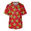 Men's Casual Short-Sleeved V-Neck Printed Front Pocket Top