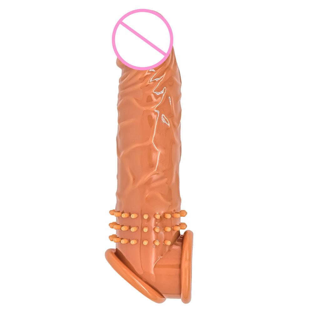 Realistic Penis Extension Cock Sleeve Penis Enlarger Delay Reusable Condoms for Men Dildo Enhancer Sex Toys