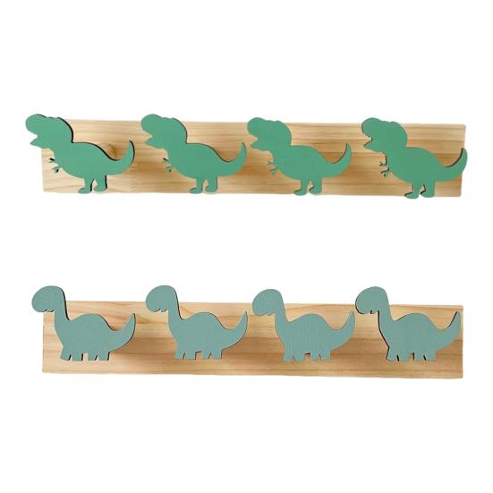 Wall Mounted Storage Hook Strong Load-bearing Dinosaur Shaped Bedroom Entryway Wooden Clothes Hook Coat Hanging Rack