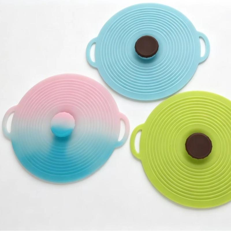 Food Safe Reusable Silicone Suction Lid Heat Resistant Sealed Cover Fit Pot Pan Bowl Cup for Kitchen