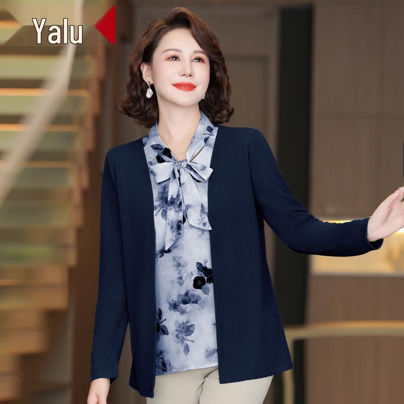 

Ya Lu Women s Faux Two-Piece V-Neck Long Sleeve Top 5XL