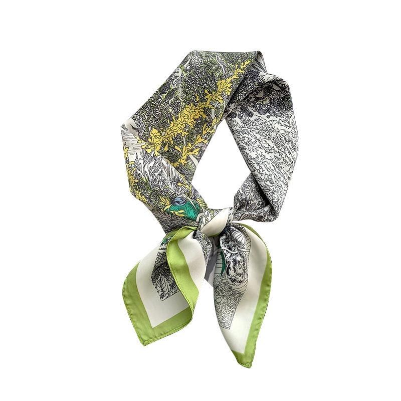 70 Square Scarf Neck Small Shawl New Fashion Silk Scarf High-end Decorative Temperament Scarf Headscarf Headband