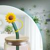 Cup Accessories Set - 8mm Sunflower Straw Cover, Daisy Flower Pendant Handle, Reusable Dust Cap for Drinking Straw, Kitchen (1 PCS Each)