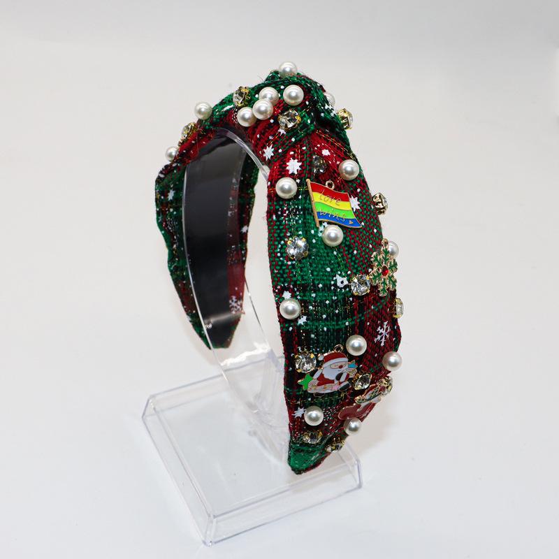 

Wide Christmas Knotted Snowflake Santa Claus Headband