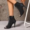 New Style Fashion Women's Ankle Latin Dance Shoes for Girls Soft Bottom Ballroom Shoes for Dancing Ladies High Heel Latino Shoes