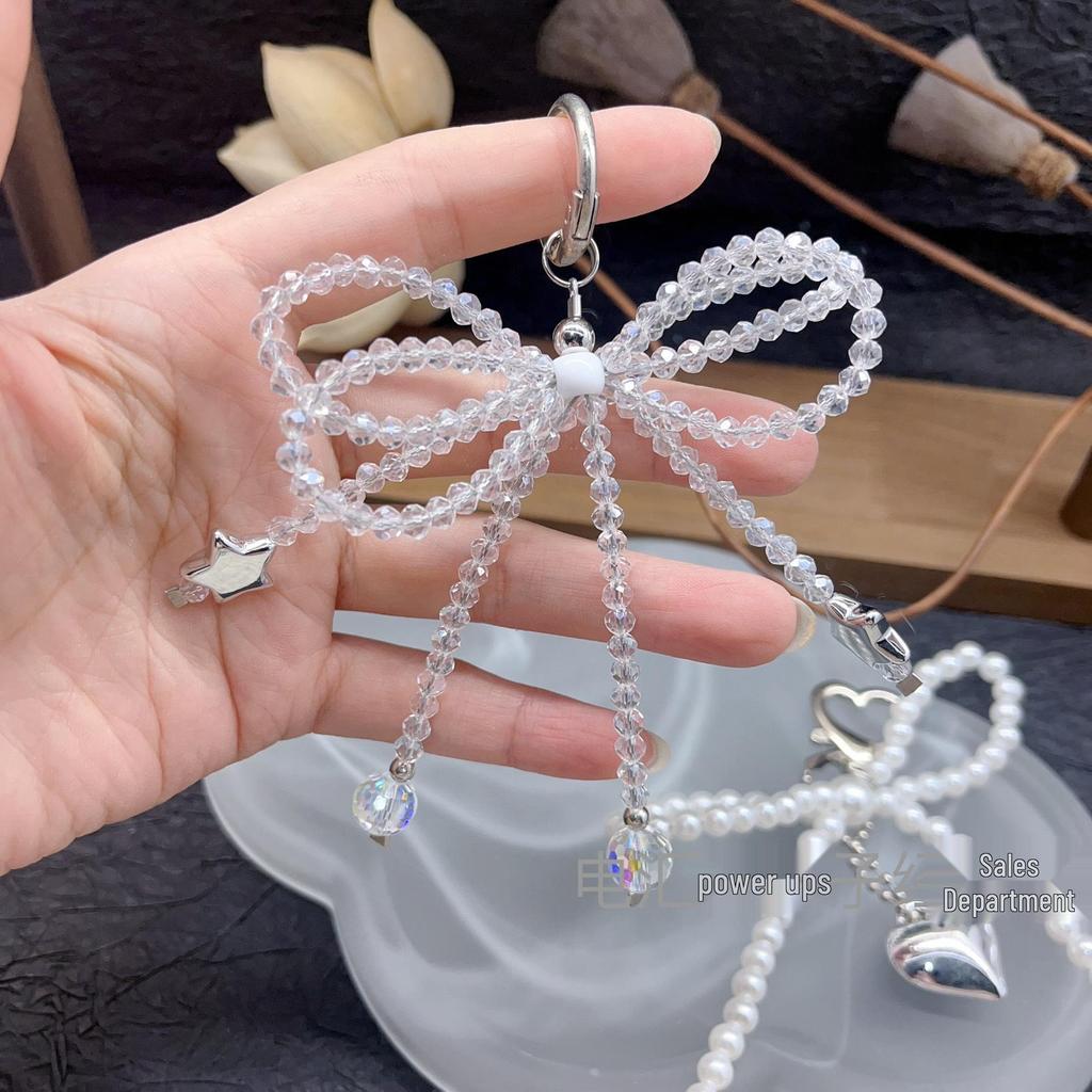 Crystal Bow Pendant Keychain & Phone Lanyard for Women