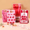 50pcs Pink Heart Valentine's Day Plastic Gift Bags Candy Bags For Valentine's Day Party Favor Wedding Decor And Party Suppllies