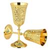 Plated Brass Wine Glasses, Metal Chalice Goblet, Champagne Flutes, Wedding for Couple Marriage, Diwali, Corporate Clients- Set of 2 Tulip Design
