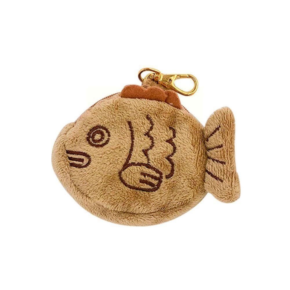 Pendant Plush Keychain Zipper Wallet Small Fish Purse Soft Taiyaki Coin Purse Coin Purse Keychain