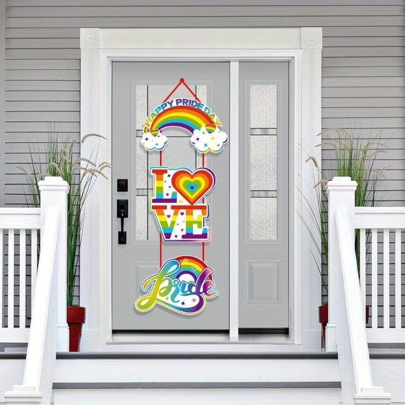 2 Set Celebrate Pride with Colorful Must-Have Party Accessory Rainbow Paper Door Hanging Decorations