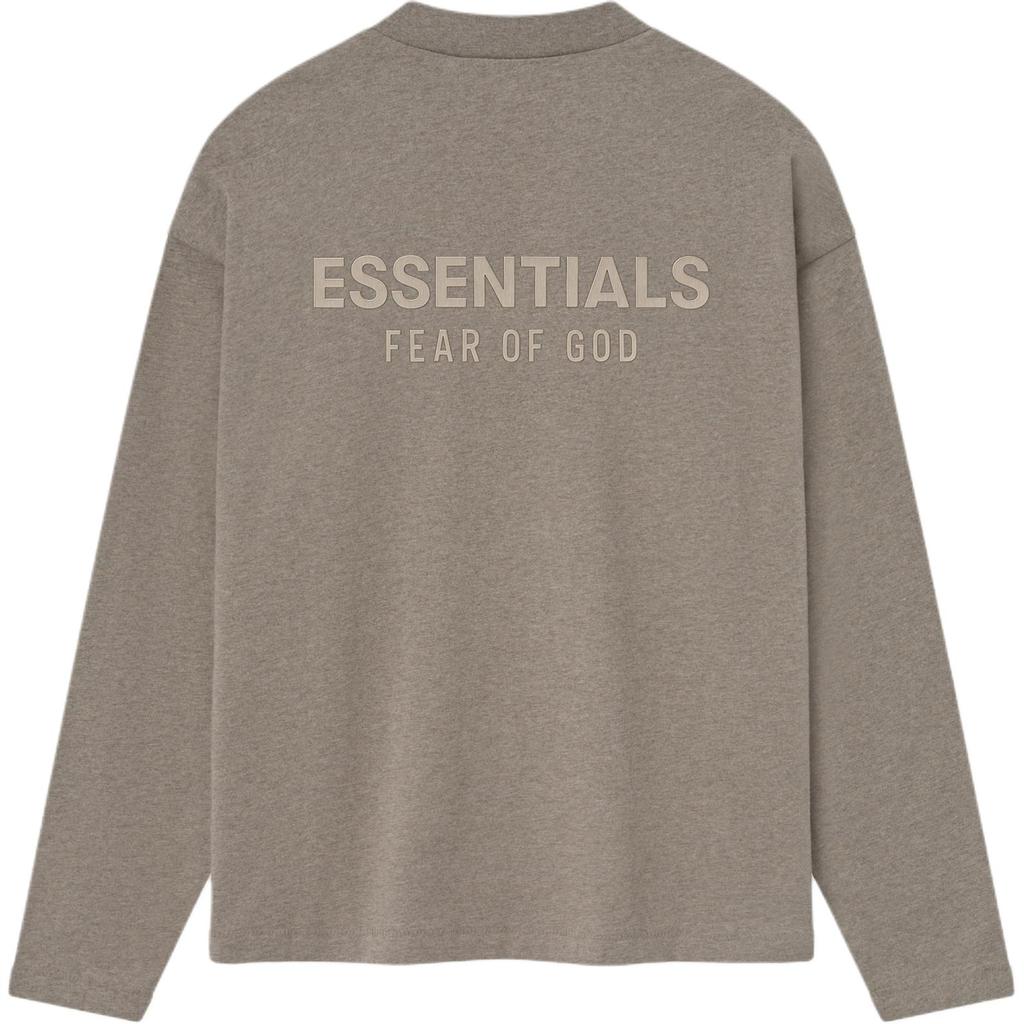 Fear of God Essentials Classic Fit Long-Sleeve Tee Homestead Heather Men Tops Grey 125SP254203F