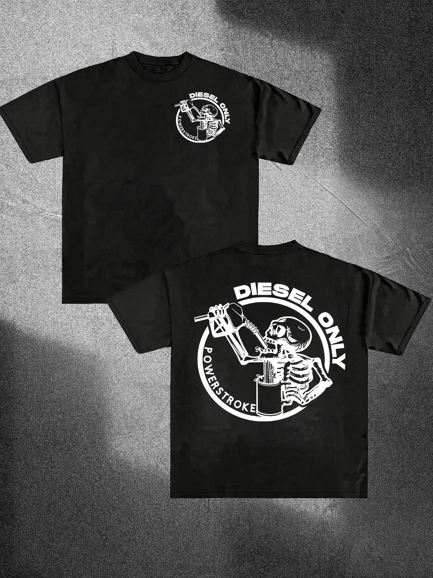 

Футболка с принтом черепа только дизель для мужчин и женщин, хлопковые футболки, люксовый бренд, короткий рукав, высокое качество, топы Y2k, мужская футболка, уличная одежда L