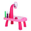 Educational Drawing Toys Set Painting Toy Projector Desk Tablet Learning Toy Tool Gift (Pink)