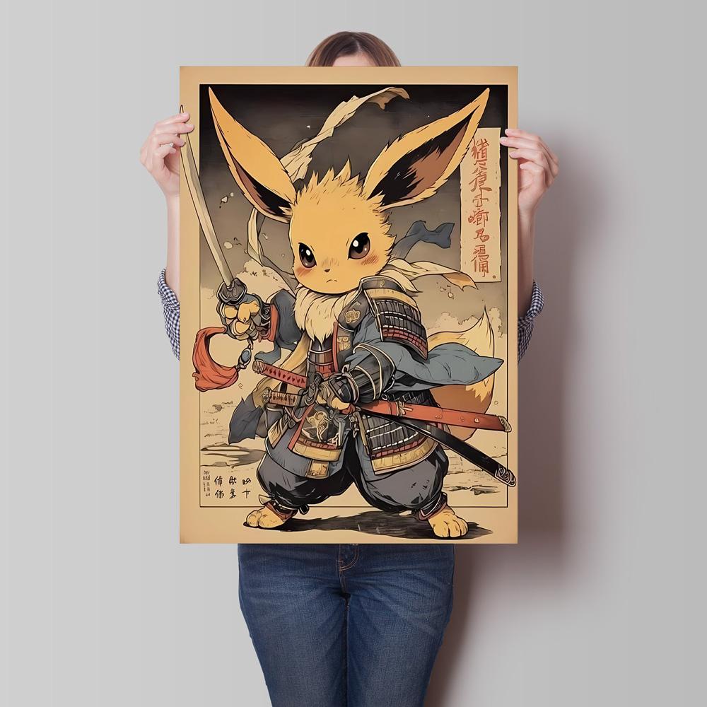 Japanese Classic Anime Pokemon Pikachu Retro Canvas Poster Prints Cartoon Picture Home Children's Room Decoration Holiday Gift