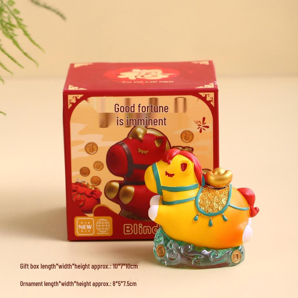 Xianci Year of the Horse Wealth Figurine - Luoyang Cultural Souvenir for Office or Desktop