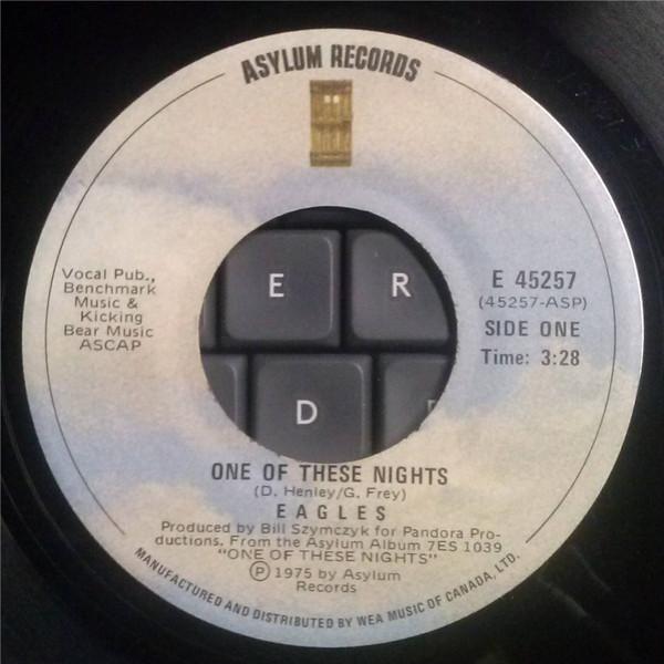 

7inch Record EAGLES - One Of These Nights E45257 Asylum Records 1975 Canada Rock Used