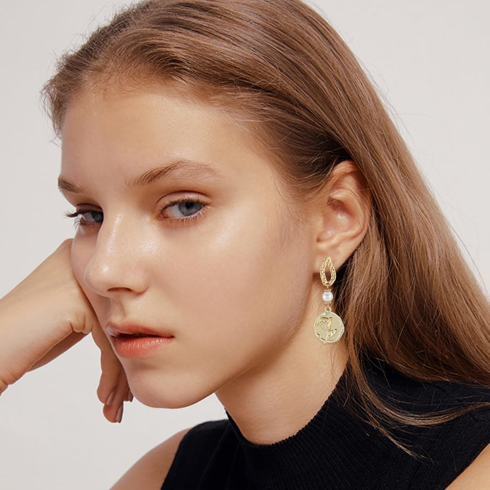 Beebeecraft 18Pcs 3 Styles Gold Circle Earring Post Blank Earring Studs with Backs Loop Hollow Round Real 18K Gold Plated Brass Dangle Ear Findings