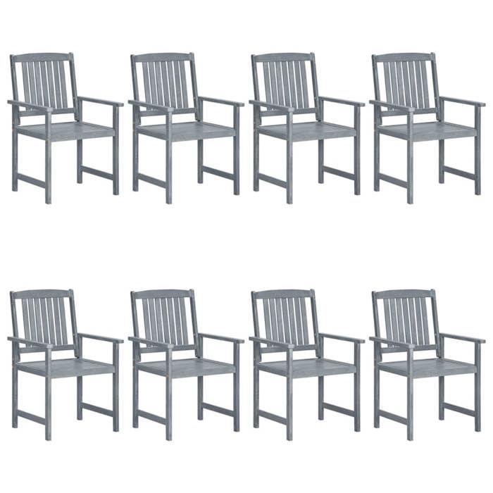 VidaXL Set of 8 Garden Chairs with Cushions, Patio Seats, Dining Chairs, Outdoor Patio Furniture, 3078223