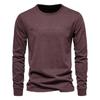 Cotton Long Sleeve Men's T-shirt Solid Color Letter Print Casual T Shirts for Men New Spring Tops Tee Men Clothing