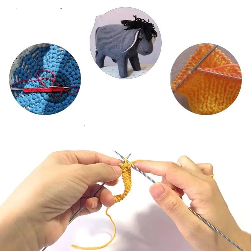 Stainless Steel Sewing Accessories DIY Sweater Weave Yarn Crochet Hooks Knitting Tools Metal Crochet Straight Knitting Needles
