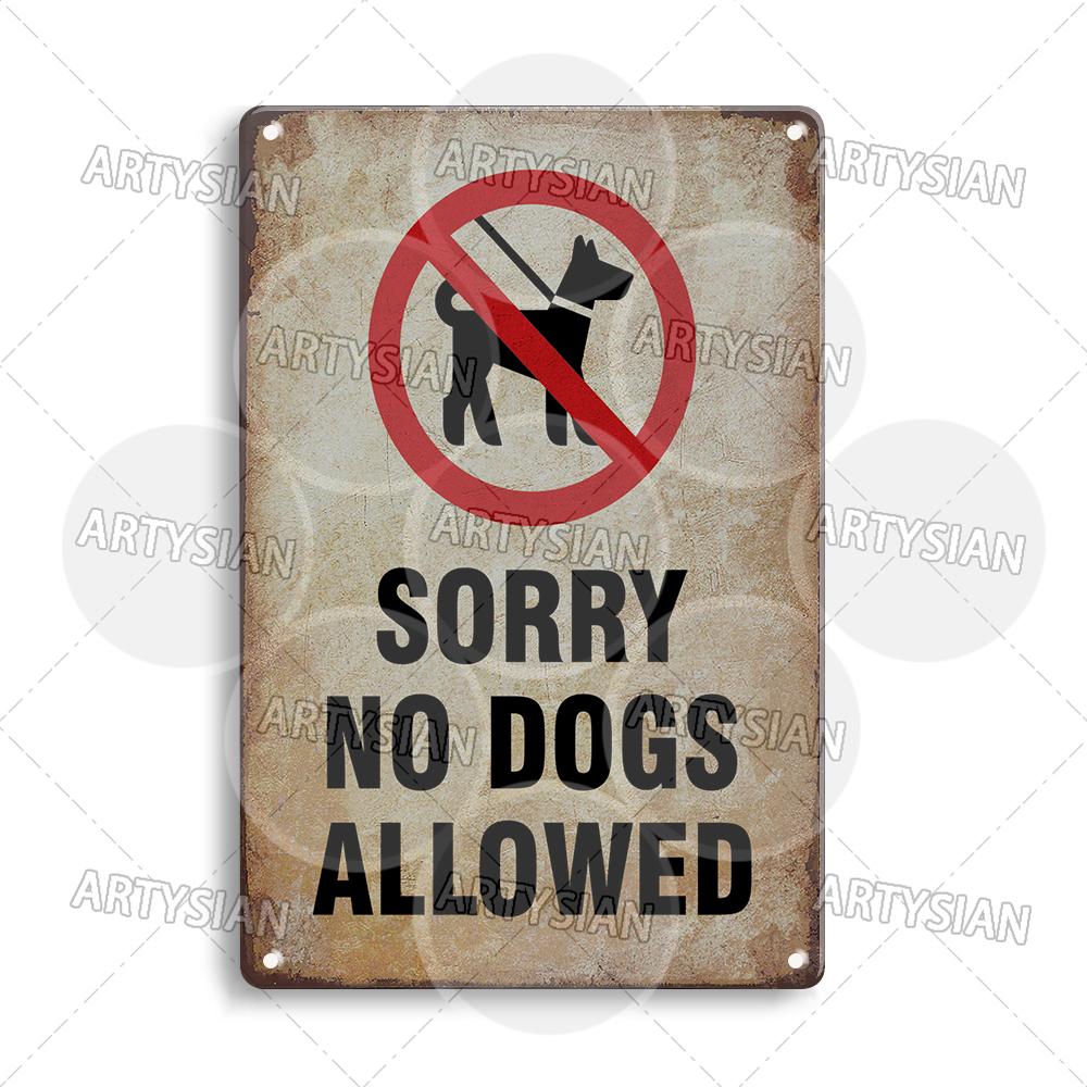 Beware Of Dogs Metal Sign Doberman Rottweiler Beagle Border Collie Dalmatian Bulldog GSD No Dogs Allowed Guide Dogs Welcome