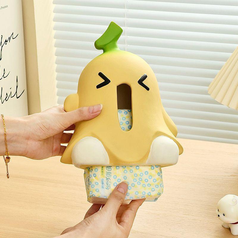 No Banana Green Tissue Box Creative Banana Tissue Box Household Living Room Desktop Art Decoration Ceramic Paper Storage Tools