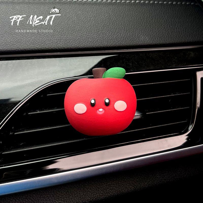 

Car Air Freshener Christmas Winter Cute Apple Baby Series Hand-Painted Aroma Diffuser Stone Car Vent Decoration Gift Smiley Apple(A bottle of essential oil)