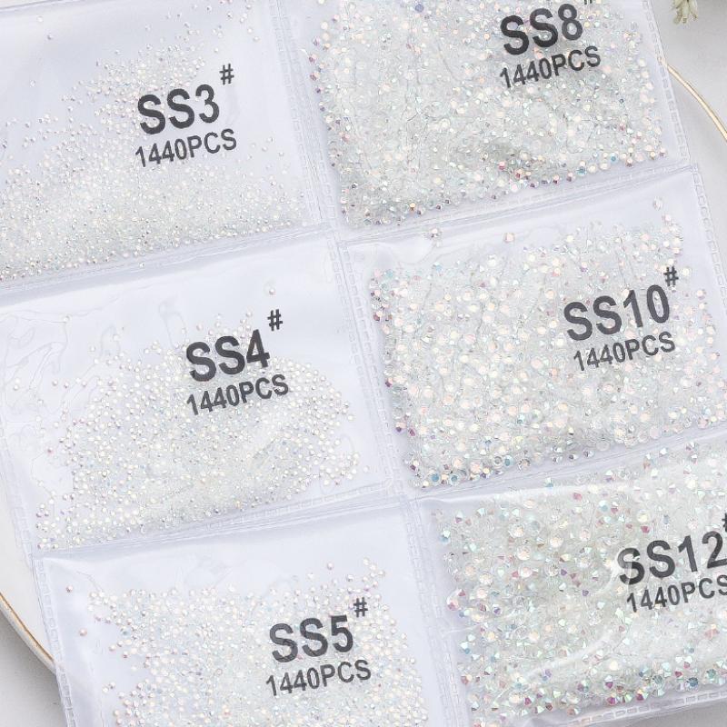 Gemischte AB Flachboden Farbe Nagel Strasssteine Glanz Nagelzubehör Nagelkunst DIY Nägel Zubehör Dekoration Charms