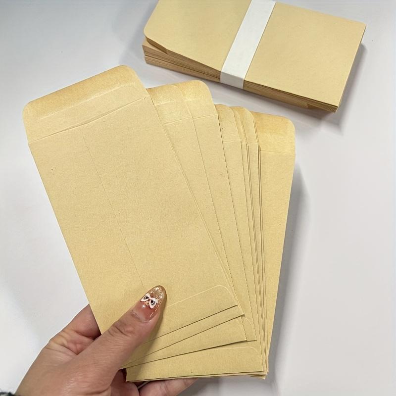 20pcs Self-Sealing Brown Cash Envelopes Envelope New Year Festival Cash Envelope Small Kraft Money Pouches for Budgeting & Gifts