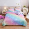 Rainbow Duvet Cover Set, Colorful Abstract Geometric Pattern with Shapes Rainbow, Decorative Bedding Set