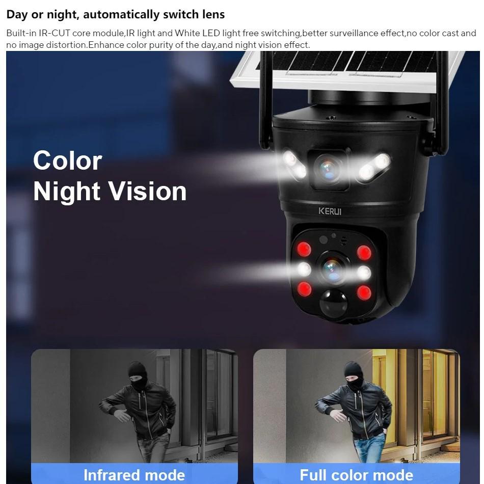 V380 Solar 4G Surveillance Camera: Indoor/Outdoor HD Monitor