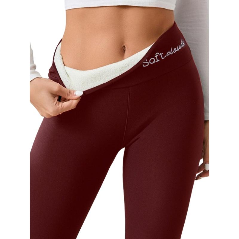 Women Sherpa Lined Leggings High Waisted Thermal Winter Pants Fleece Plush Yoga Bottoms Warm Tights