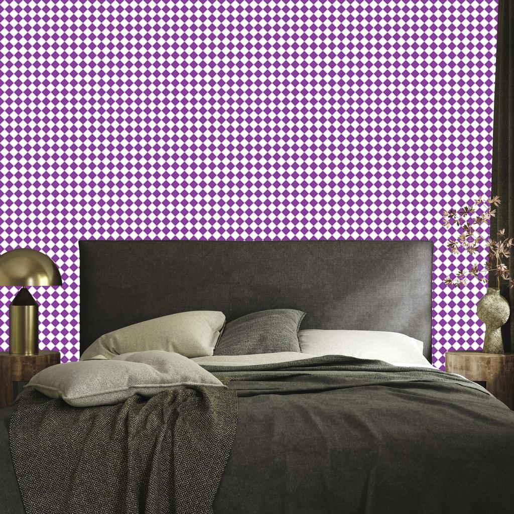 Geometric Diamonds Wallpaper Purple, White, and Lavender 50x1000