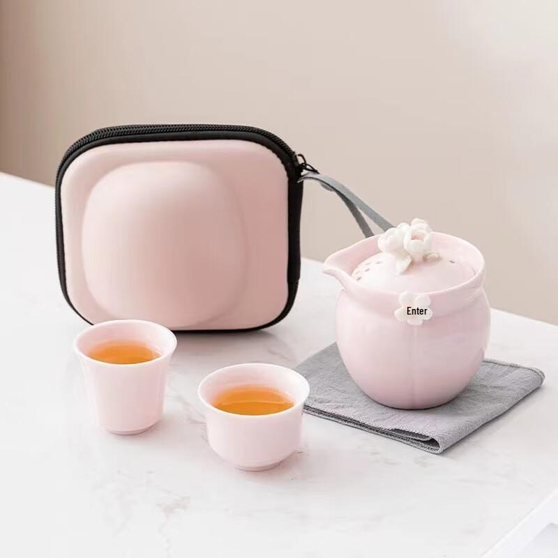 Aiqiyixuan LIU Handmade Floral Travel Tea Set Jasmine Flower