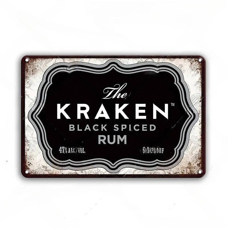 Vintage Trink-Rum Captain Morgan Blechschilder Poster Wanddeko Retro Metallschild Havana Club Bacardi Kraken Plakette Bar Kitsch