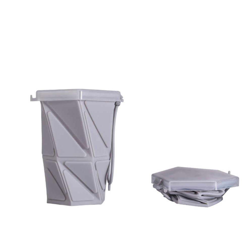 

Silicone Mouthwash Cup with Lid Folding Mug New Foldable Water Cup Outdoor сірий