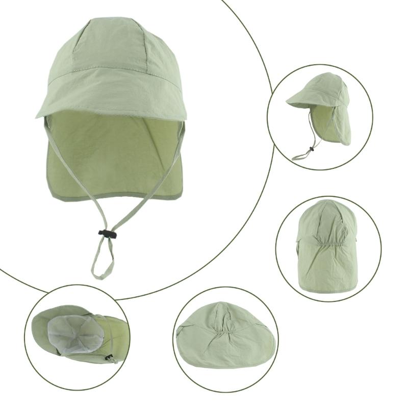 Children Wide Brims Sun Protective Hat Breathable And Adjustable Fisherman Hat For Beach Camping And Fishing Wear