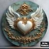 Heart Feather Metal Wall Art Sign Decor