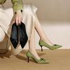 Fashion NEW Spring/Autumn Women Pumps Sheep Suede Leather Shoes for Women Pointed Toe Thin Heel Shoes Elegant Slip-on Bow-knot Shoes