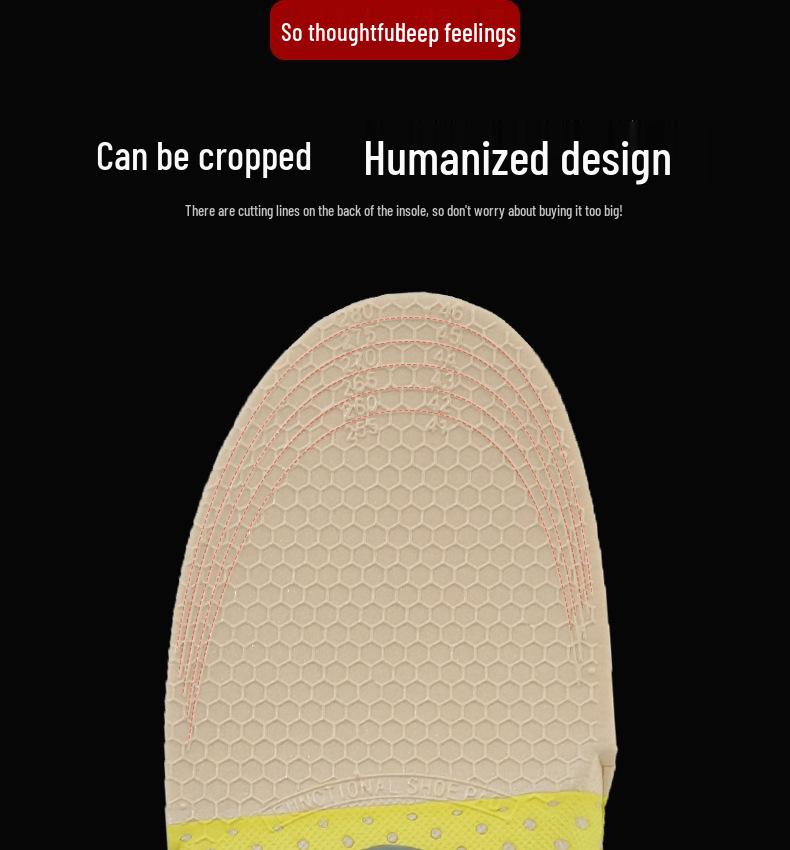 Sport Shock-Absorbing Insoles for Flat Foot Arch Support - Unisex Running & Basketball