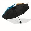 Moana & Happy Pig Automatic Opening and Closing Umbrella, Lightweight 3-Fold, With Cute Cartoon Characters, Suitable for Home, Outdoor and D