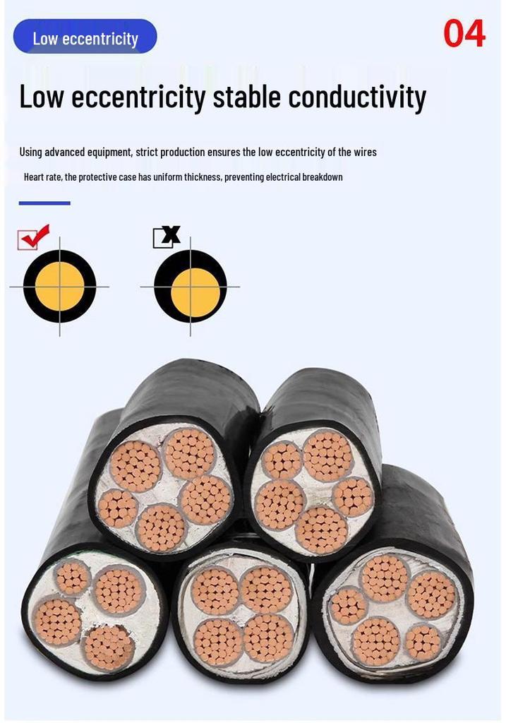 Copper Core YJV Flame-Retardant Power Cable: Pure Copper, 2/3/4/5 Core, 2.5/4/6 sq mm for Charging Pile Control