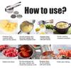 Stainless Steel Manual Juicer & Potato Masher with Interchangeable Discs Silver
