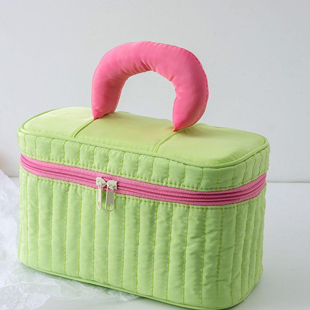Square Simple Contrast Color Nylon Women Cosmetic Bag Storage Bag Travel Toiletry Bag Makeup Case