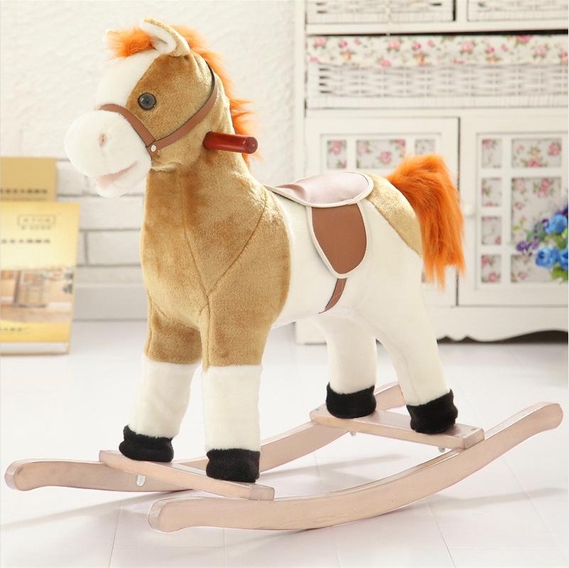 

Большая деревянная лошадка-качалка Lingjun с музыкой - Двойная игра для дня рождения ребенка