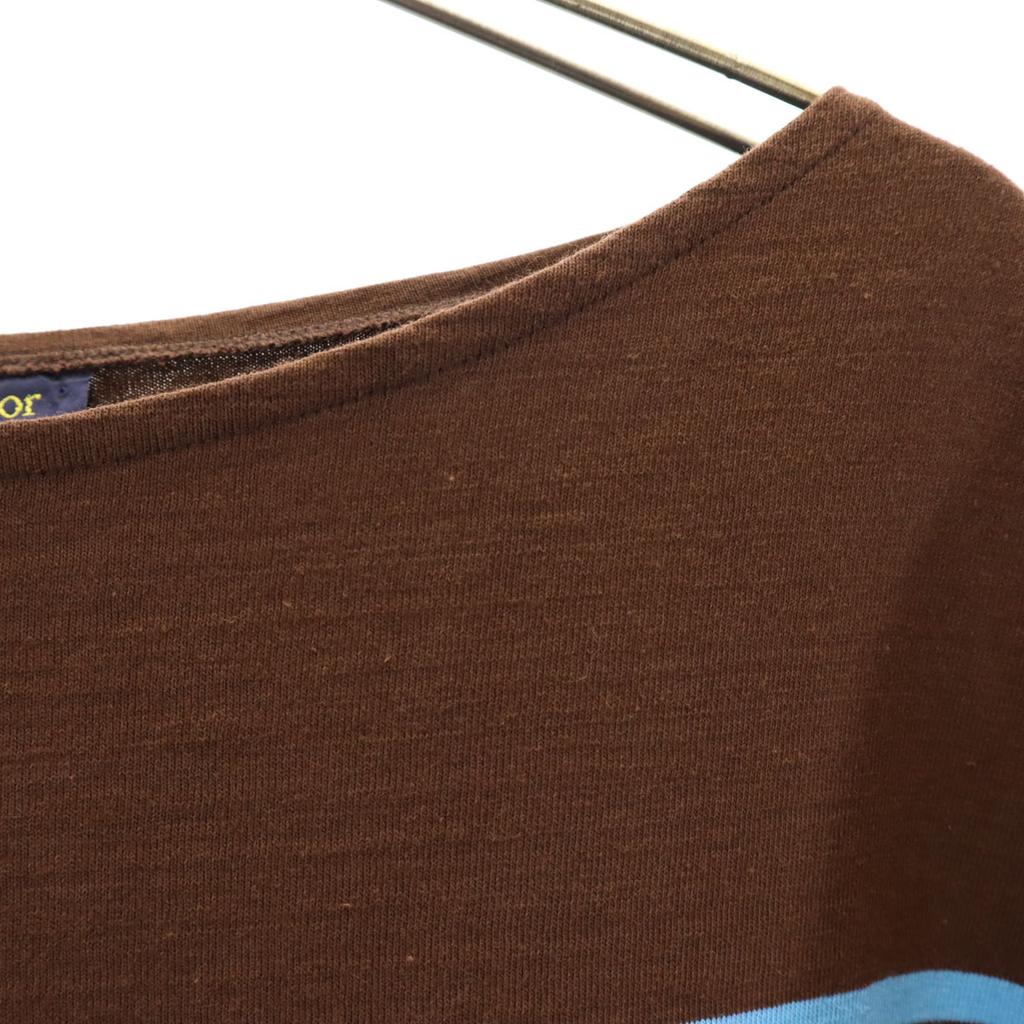 Le Minor Made In France Border Long Sleeve Tunic 1 Brown X Blue One Piece Women Used