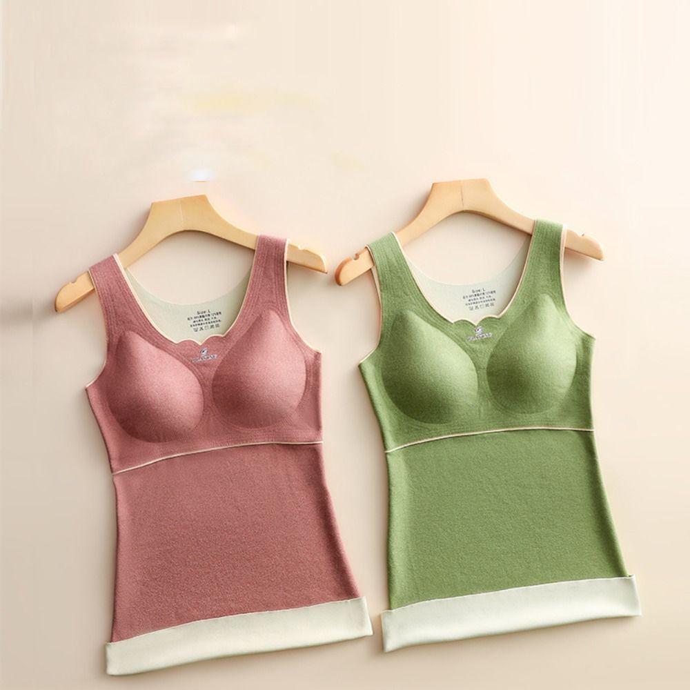 Chest Pad Thin Seamless Heating Slim Waistcoat Dralon Vest Women 's Underwear Thermal Camisoles